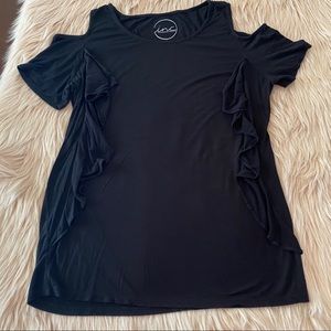 Black Ruffle Blouse